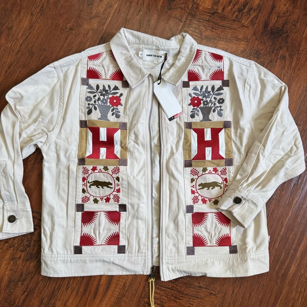 Kids Size 10 “Honor The Gift" Cream Hawthorne‎ Embroidered Jacket New With Tags